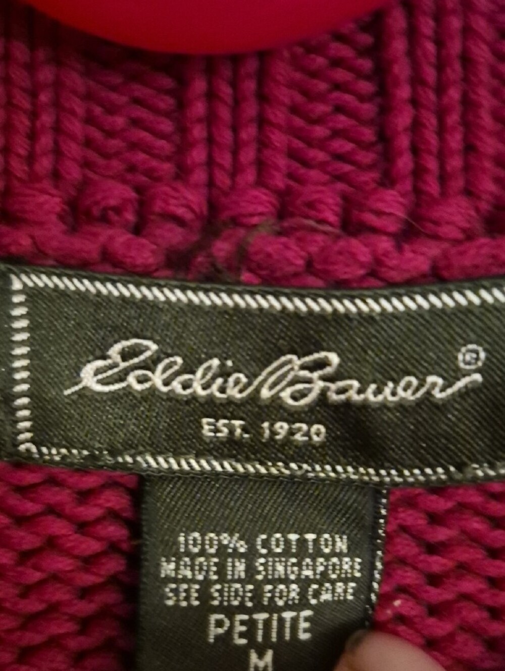 Eddie Bauer Women's Deep Raspberry Zip-Up Cardigan Sweater - Picture 2 of 5